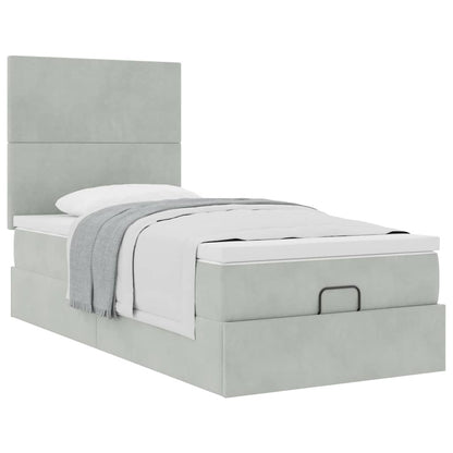 Struttura Letto Pouf con Materassi 80x200 cm in Velluto