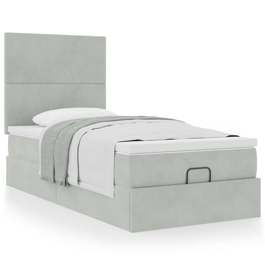 Struttura Letto Pouf con Materassi 80x200 cm in Velluto