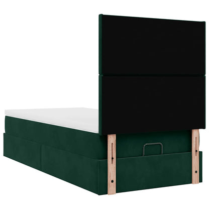 Struttura Letto Pouf con Materassi 90x190 cm in Velluto