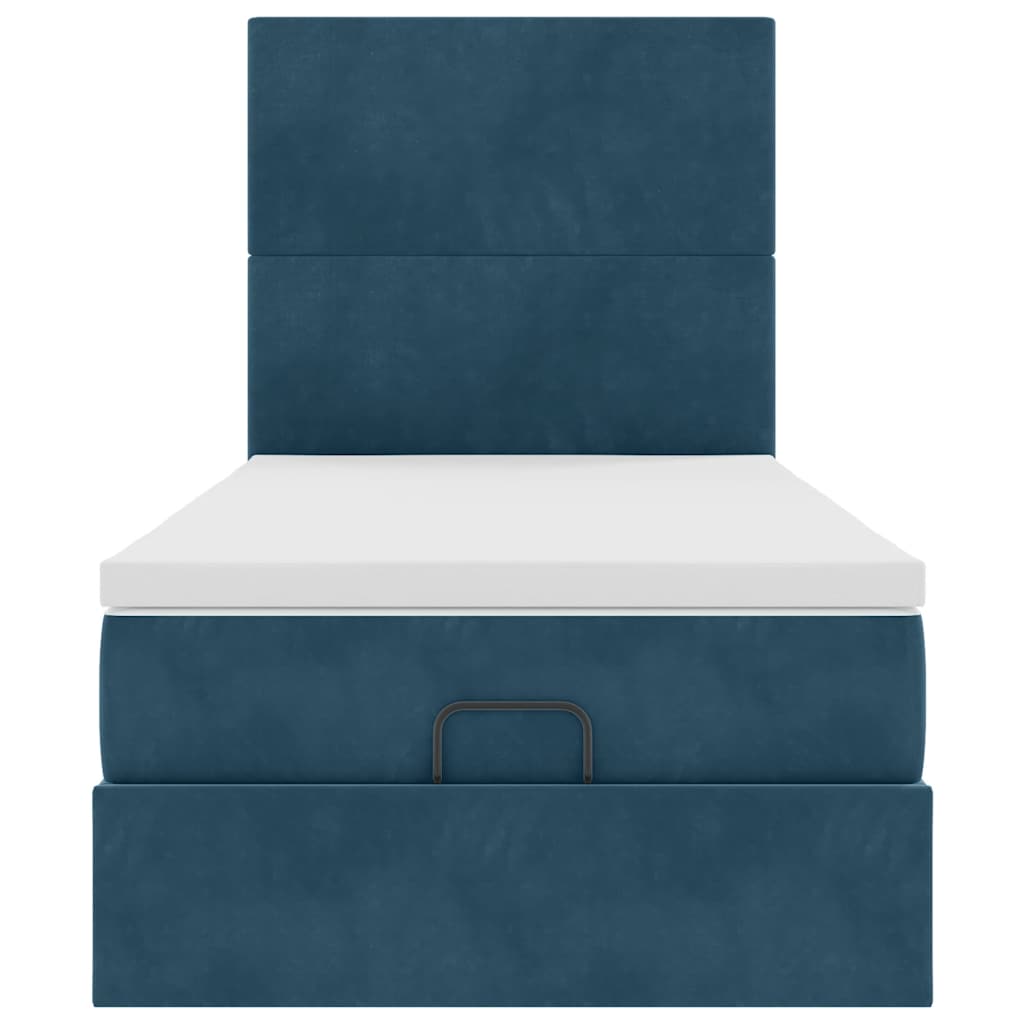 Struttura Letto Pouf con Materassi 90x190 cm in Velluto
