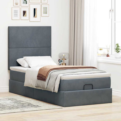 Struttura Letto Pouf con Materassi 90x200 cm in Velluto | homemem39