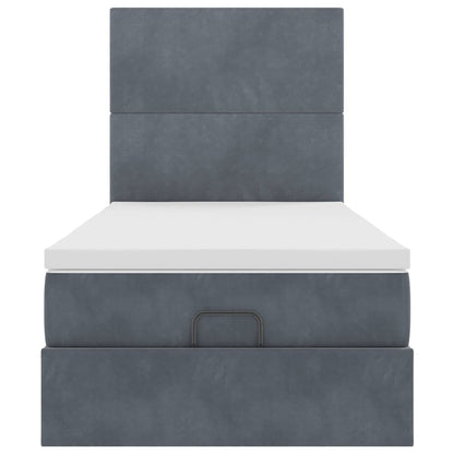 Struttura Letto Pouf con Materassi 90x200 cm in Velluto | homemem39