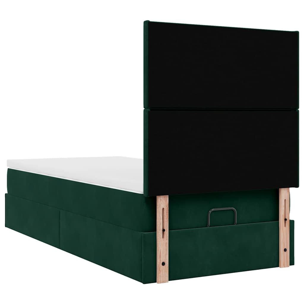Struttura Letto Pouf con Materassi 90x200 cm in Velluto