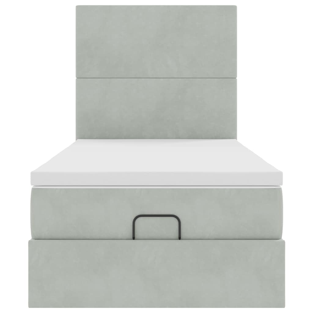 Struttura Letto Pouf con Materassi 100x200 cm Velluto