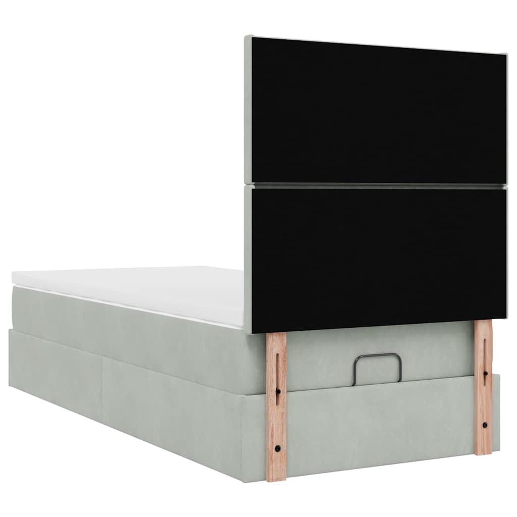 Struttura Letto Pouf con Materassi 100x200 cm Velluto