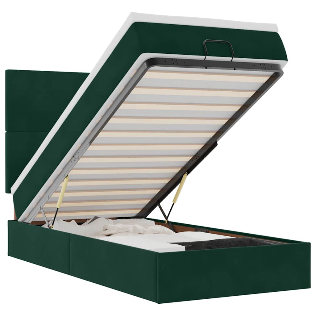 Struttura Letto Pouf con Materassi 100x200 cm Velluto