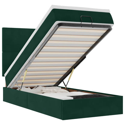 Struttura Letto Pouf con Materassi 100x200 cm Velluto