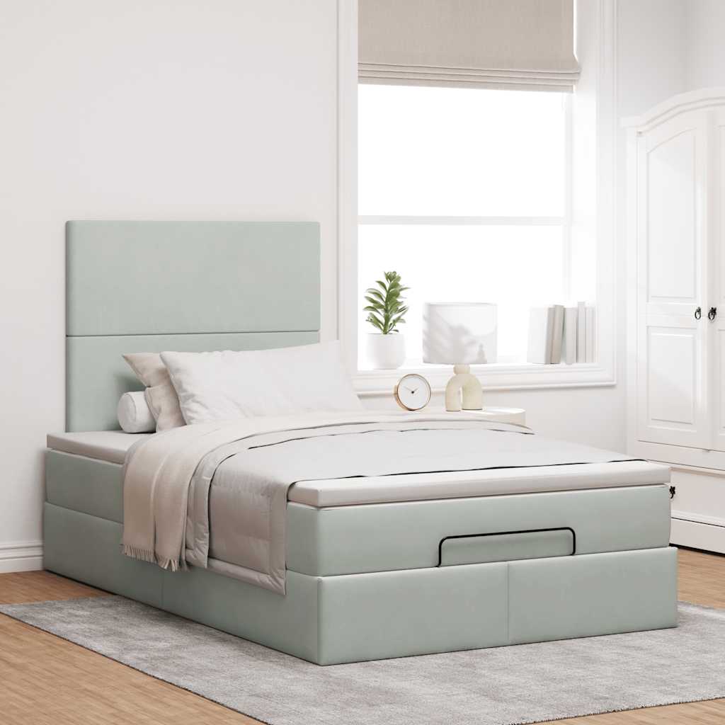 Struttura Letto Pouf con Materassi 120x200 cm Velluto | homemem39