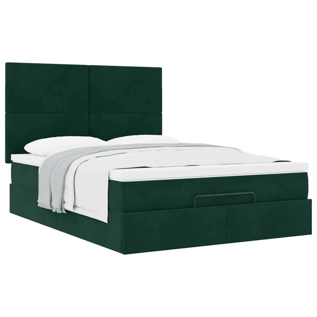 Struttura Letto Pouf con Materassi 140x190 cm in Velluto | homemem39