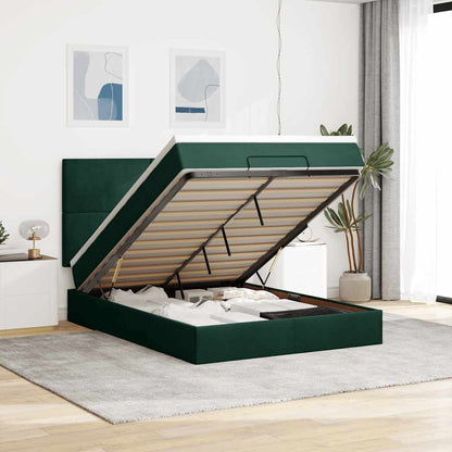 Struttura Letto Pouf con Materassi 140x190 cm in Velluto | homemem39