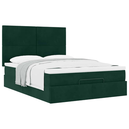 Struttura Letto Pouf con Materassi 140x200 cm in Velluto | homemem39