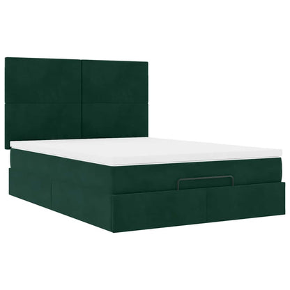 Struttura Letto Pouf con Materassi 140x200 cm in Velluto | homemem39