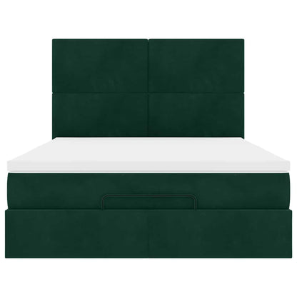Struttura Letto Pouf con Materassi 140x200 cm in Velluto | homemem39