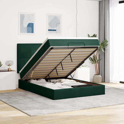 Struttura Letto Pouf con Materassi 140x200 cm in Velluto | homemem39