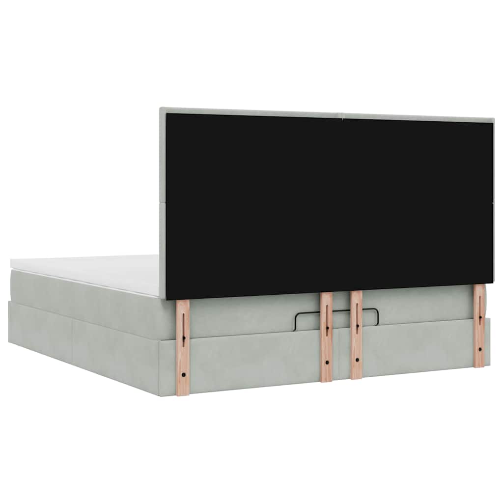 Struttura Letto Pouf con Materassi 160x200 cm in Velluto