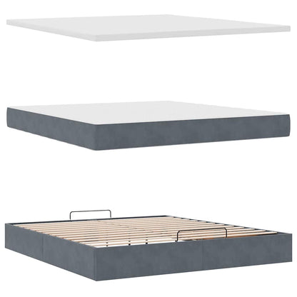 Struttura Letto Pouf con Materassi 160x200 cm in Velluto