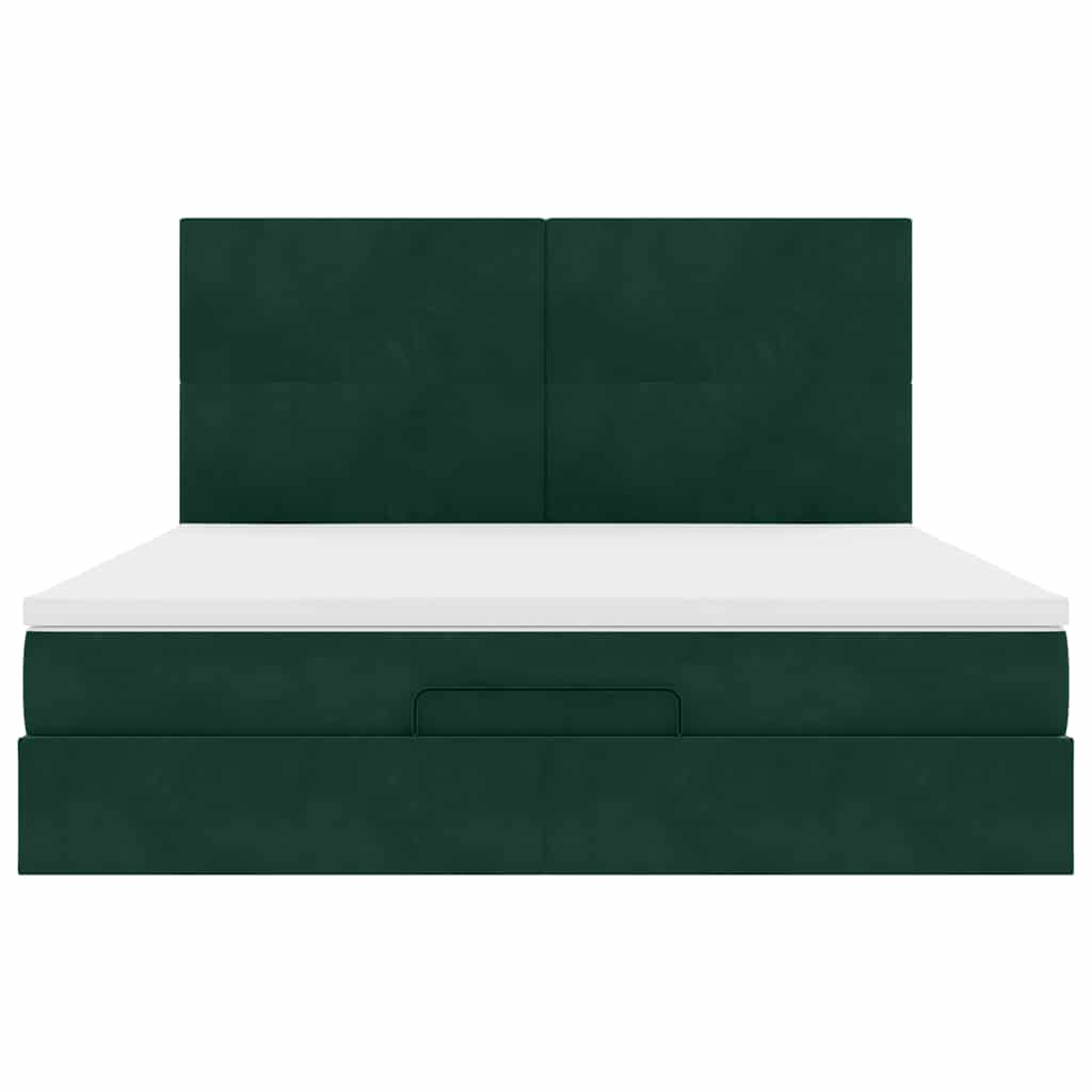 Struttura Letto Pouf con Materassi 160x200 cm Velluto