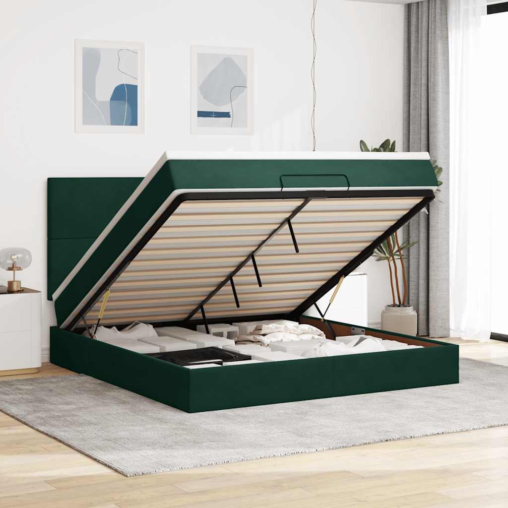 Struttura Letto Pouf con Materassi 160x200 cm Velluto