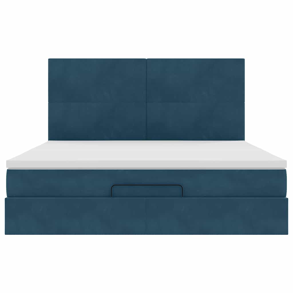 Struttura Letto Pouf con Materassi 160x200 cm Velluto