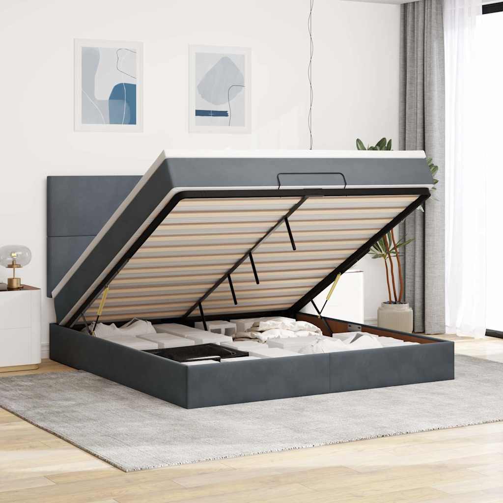 Struttura Letto Pouf con Materassi 180x200 cm Velluto | homemem39