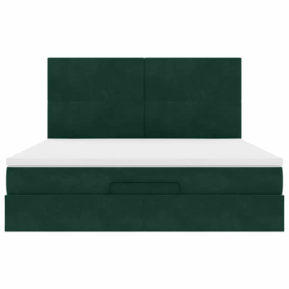 Struttura Letto Pouf con Materassi 180x200 cm Velluto
