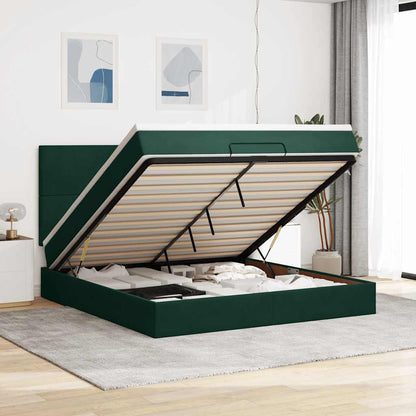 Struttura Letto Pouf con Materassi 180x200 cm Velluto