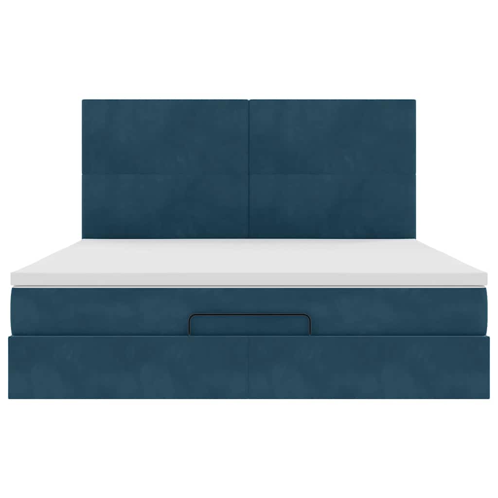 Struttura Letto Pouf con Materassi 180x200 cm Velluto