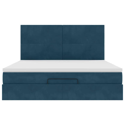 Struttura Letto Pouf con Materassi 180x200 cm Velluto