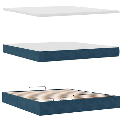 Struttura Letto Pouf con Materassi 180x200 cm Velluto