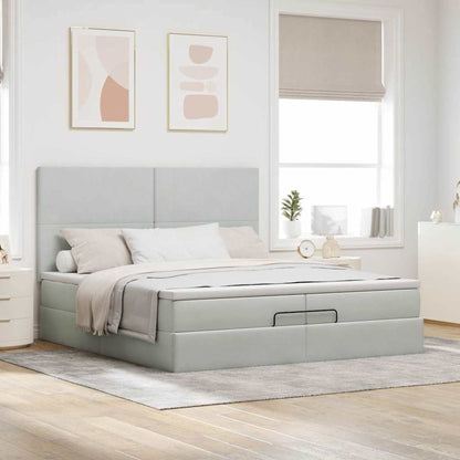 Struttura Letto Pouf con Materassi 200x200 cm Velluto | homemem39