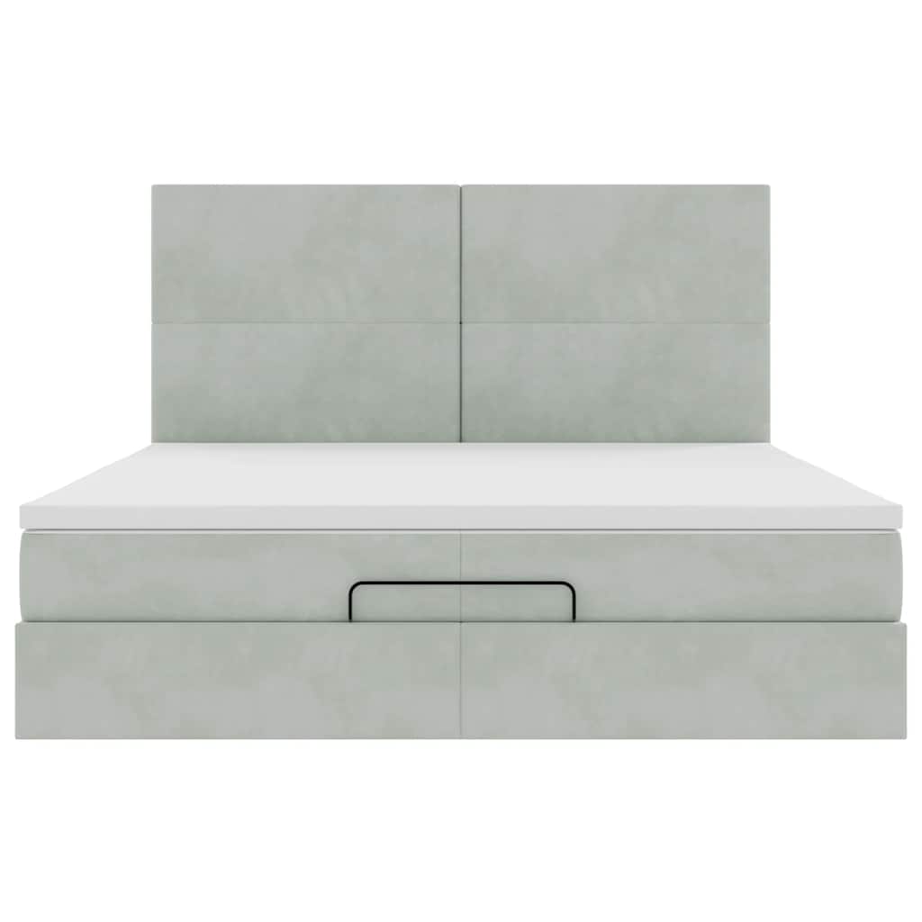 Struttura Letto Pouf con Materassi 200x200 cm Velluto | homemem39