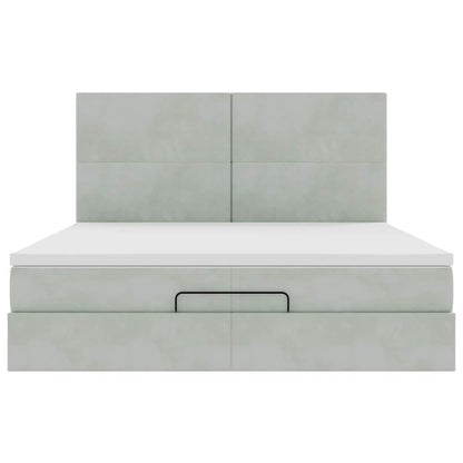Struttura Letto Pouf con Materassi 200x200 cm Velluto | homemem39