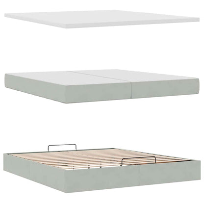 Struttura Letto Pouf con Materassi 200x200 cm Velluto | homemem39