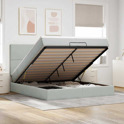 Struttura Letto Pouf con Materassi 200x200 cm Velluto | homemem39