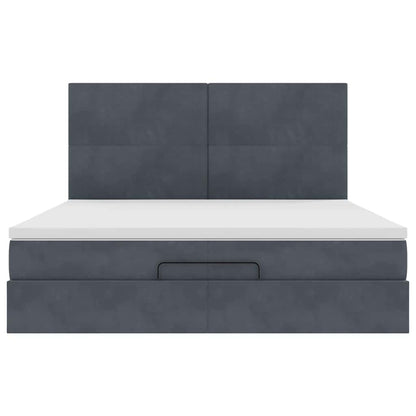 Struttura Letto Pouf con Materassi 200x200 cm Velluto