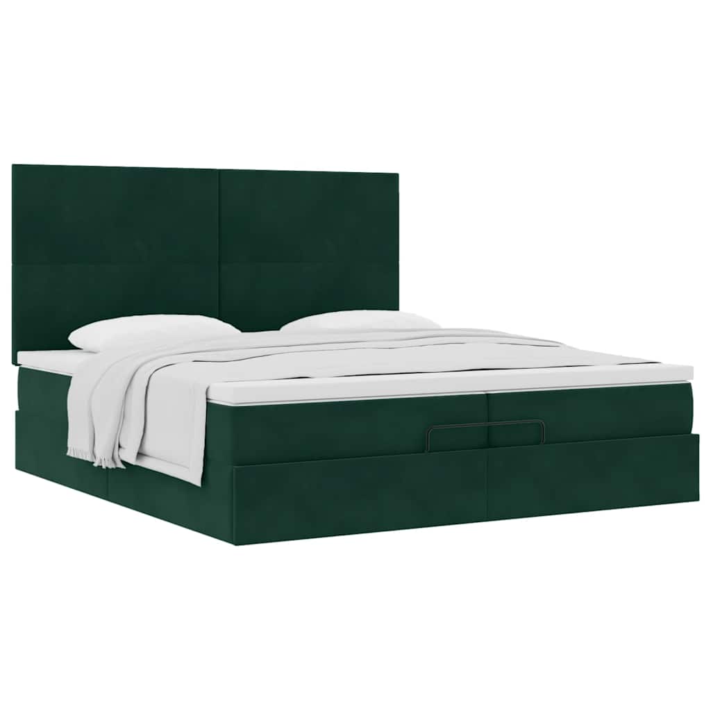 Struttura Letto Pouf con Materassi 200x200 cm Velluto | homemem39