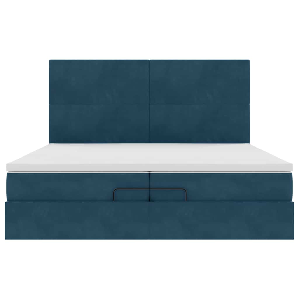 Struttura Letto Pouf con Materassi 200x200 cm Velluto | homemem39