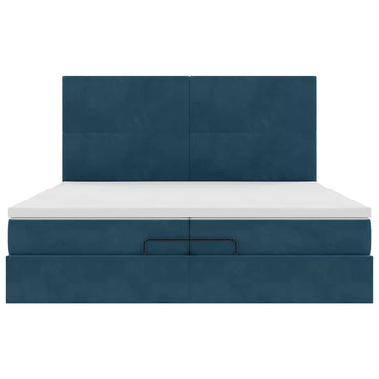 Struttura Letto Pouf con Materassi 200x200 cm Velluto