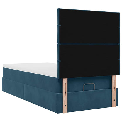 Struttura Letto Pouf con Materassi 90x190 cm in Velluto | homemem39
