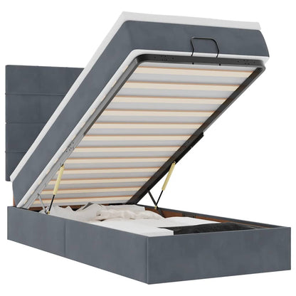 Struttura Letto Pouf con Materassi 90x200 cm in Velluto - homemem39