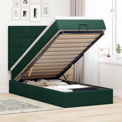 Struttura Letto Pouf con Materassi 90x200 cm in Velluto