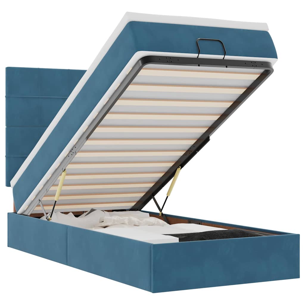 Struttura Letto Pouf con Materassi 90x200 cm in Velluto - homemem39