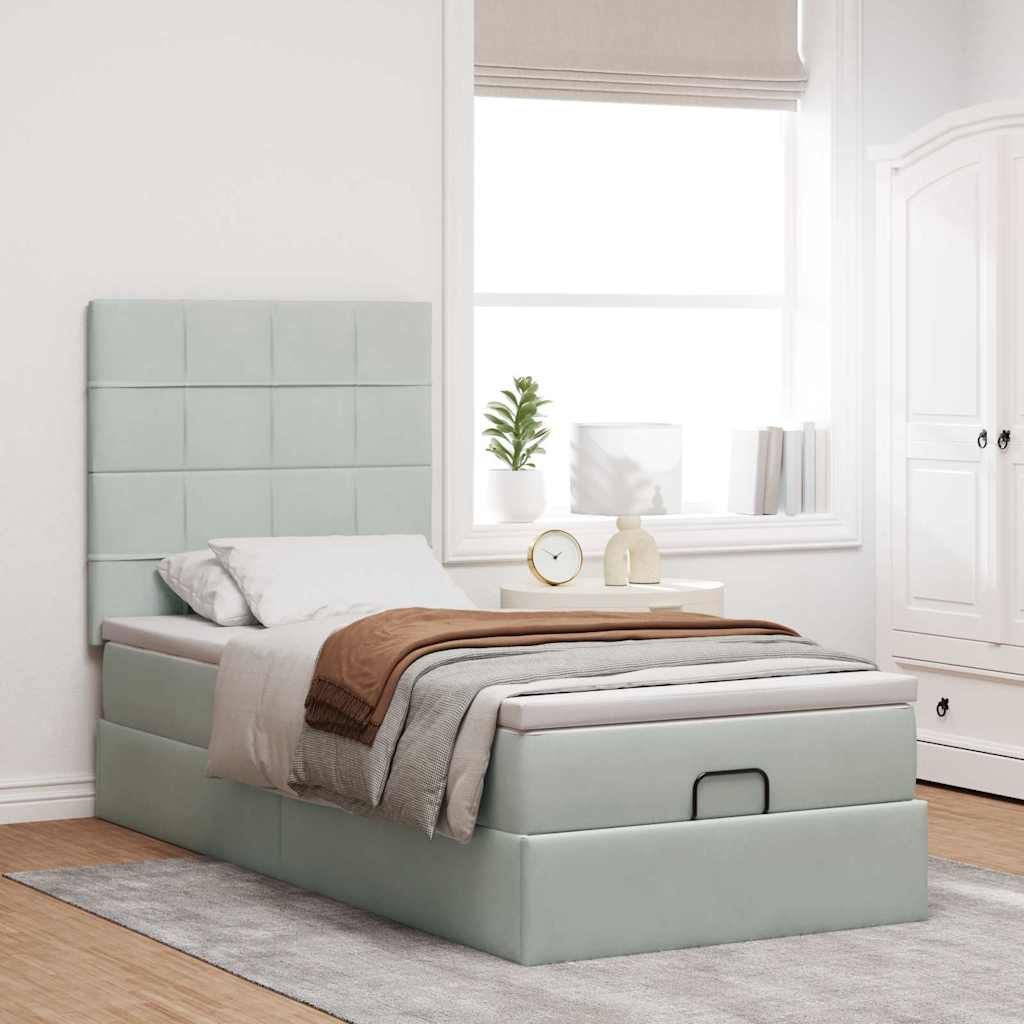 Struttura Letto Pouf con Materassi 100x200 cm Velluto | homemem39