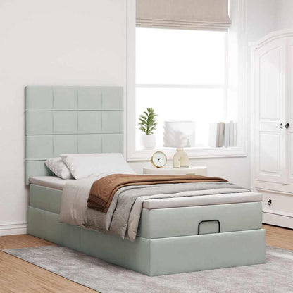 Struttura Letto Pouf con Materassi 100x200 cm Velluto | homemem39
