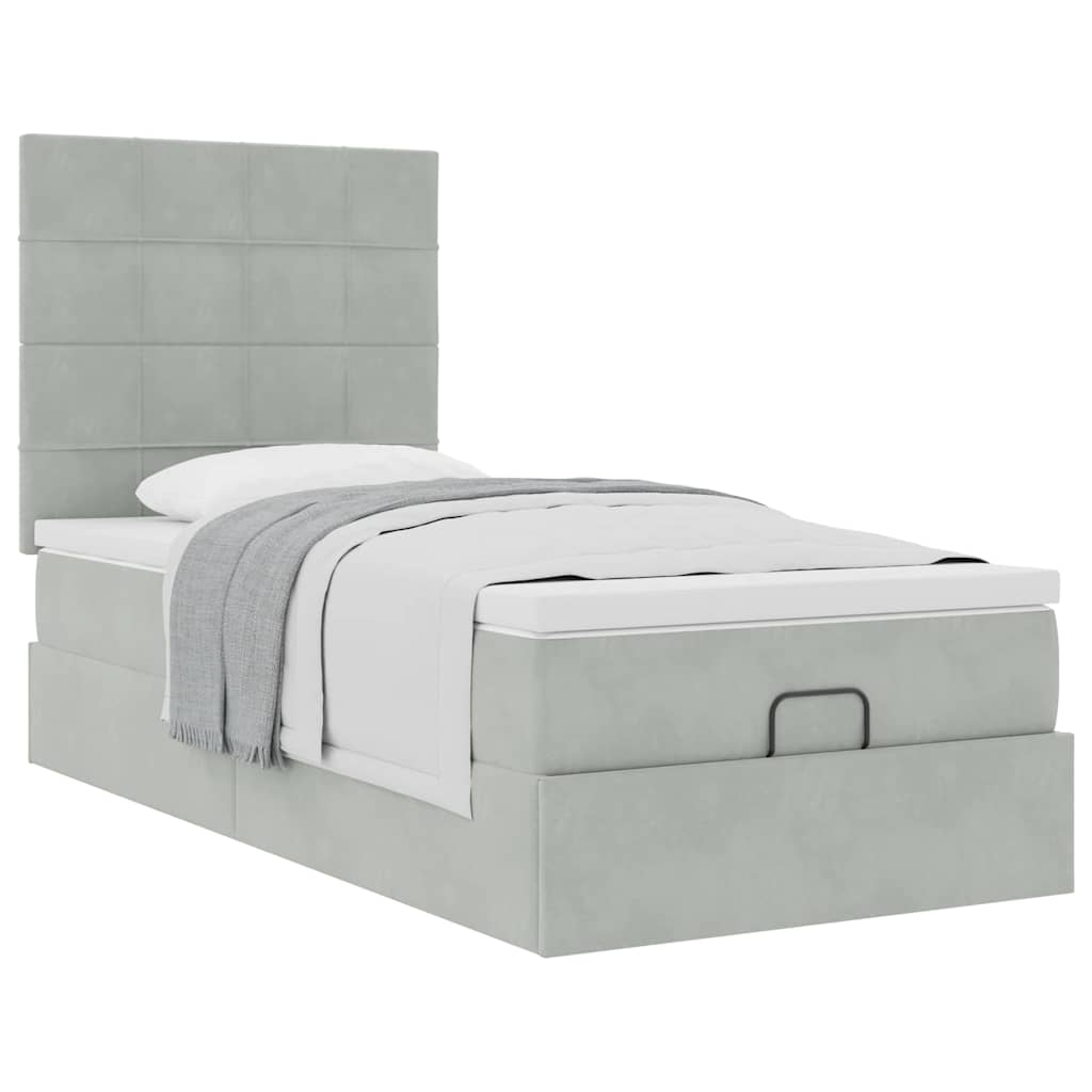 Struttura Letto Pouf con Materassi 100x200 cm Velluto | homemem39