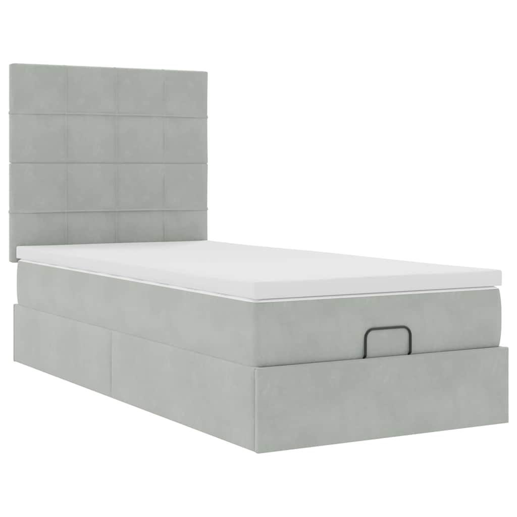 Struttura Letto Pouf con Materassi 100x200 cm Velluto | homemem39