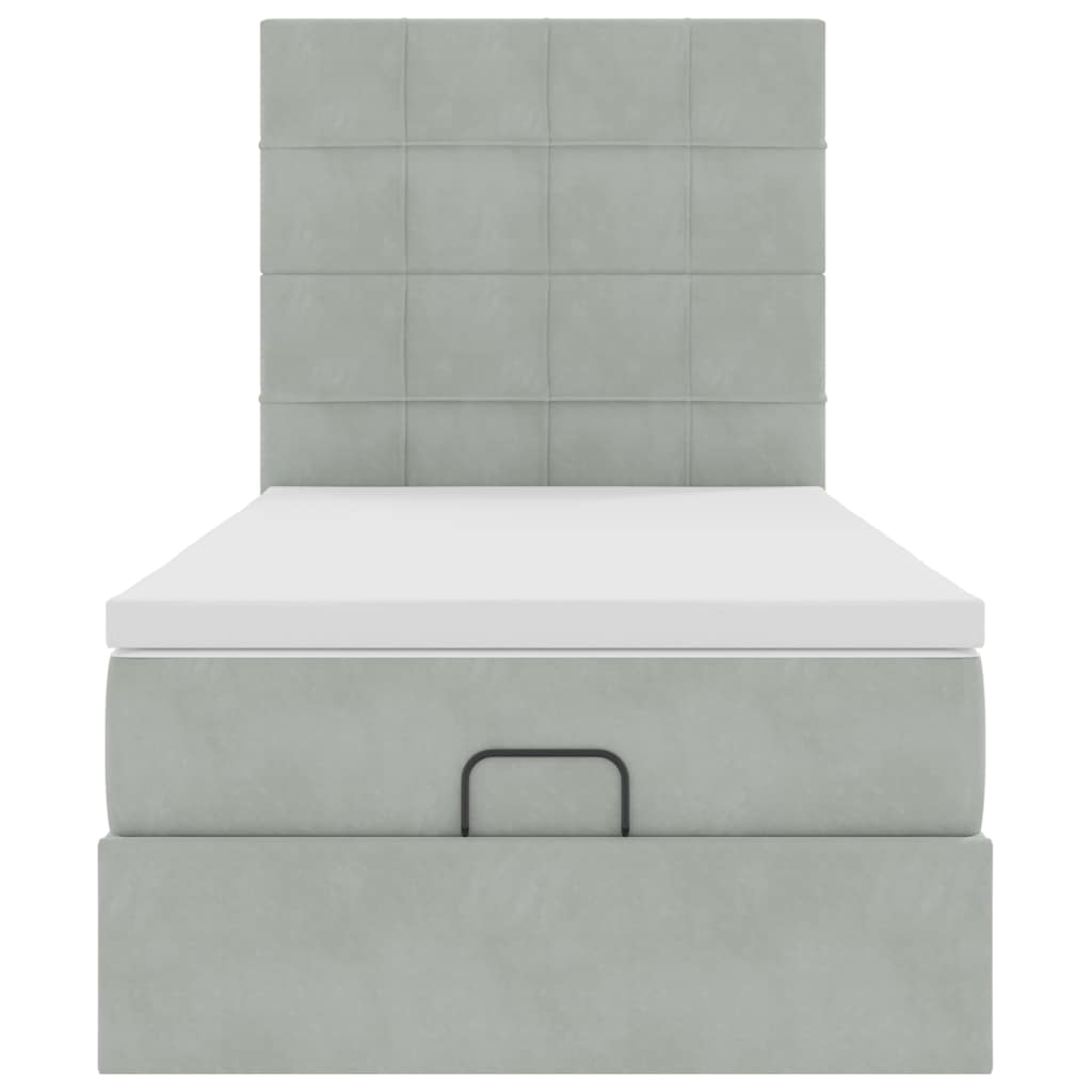Struttura Letto Pouf con Materassi 100x200 cm Velluto | homemem39