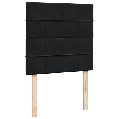 Struttura Letto Pouf con Materassi Nero 100x200 cm Velluto