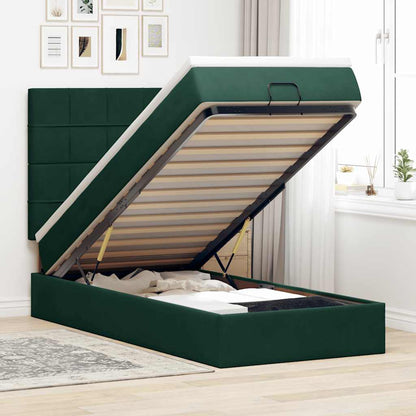 Struttura Letto Pouf con Materassi 100x200 cm Velluto