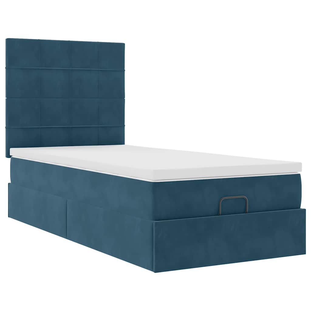 Struttura Letto Pouf con Materassi 100x200 cm Velluto